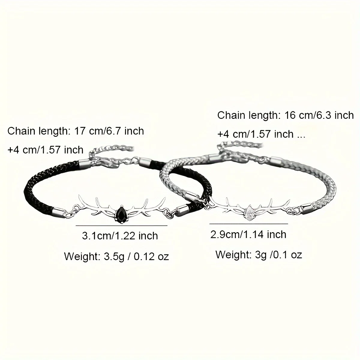 Deer Horn Heart Bracelet with Zircon - Image 3