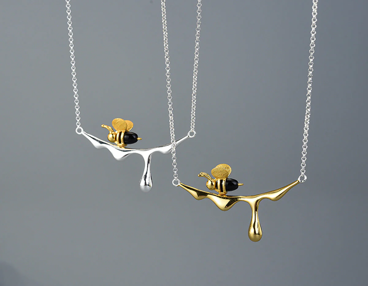 Dripping Honey & Bee Necklace - Image 2