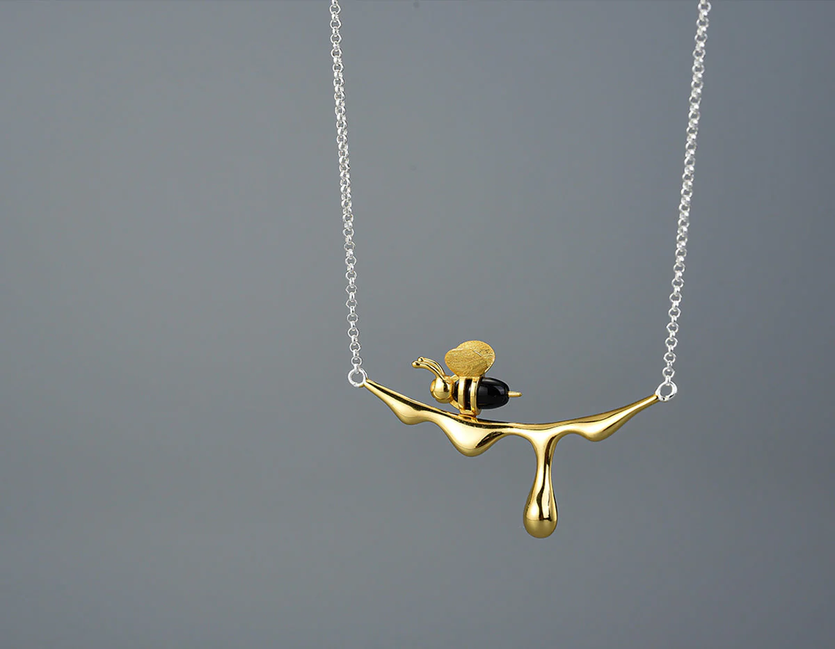 Dripping Honey & Bee Necklace - Image 3