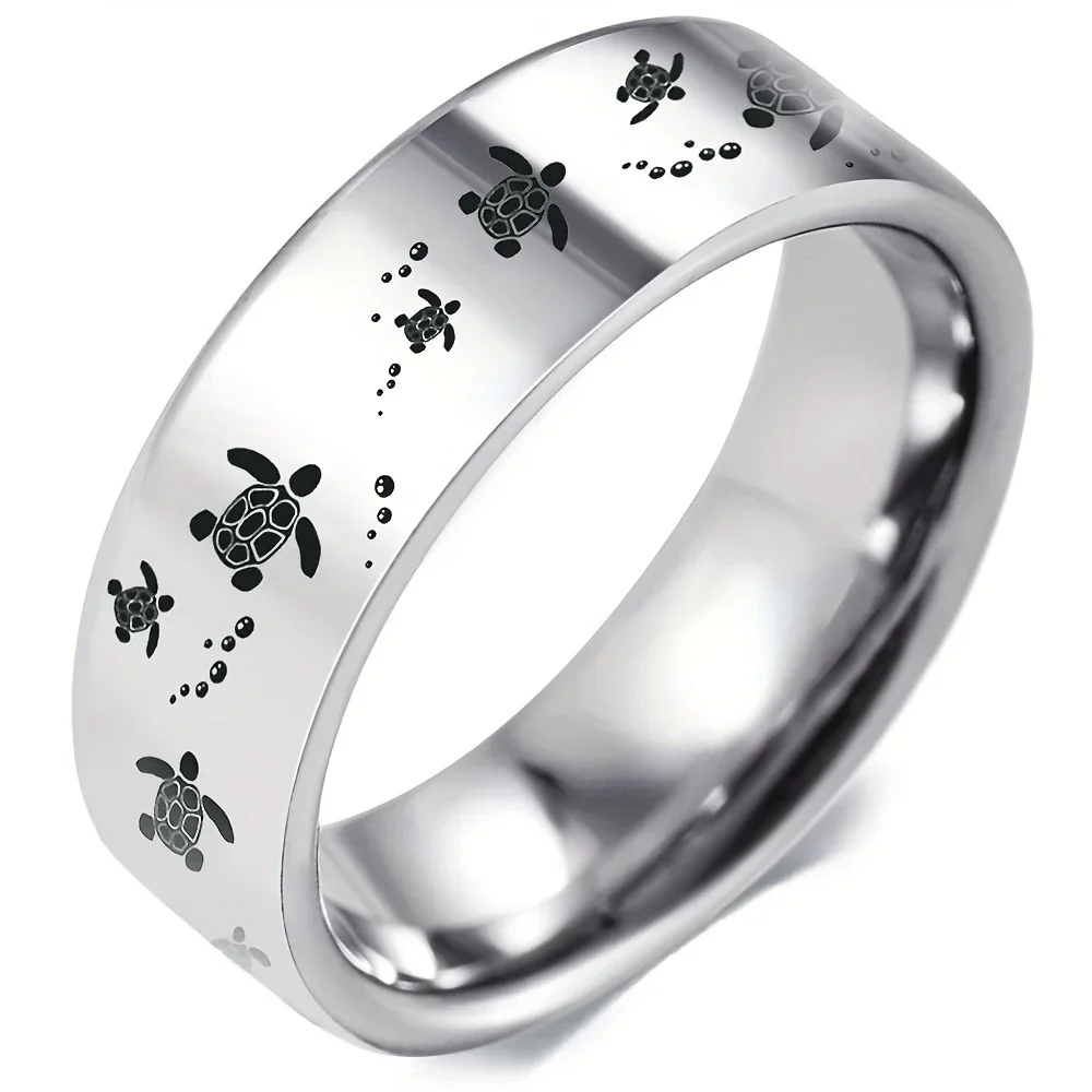 Elegant Sea Turtle Silver Ring