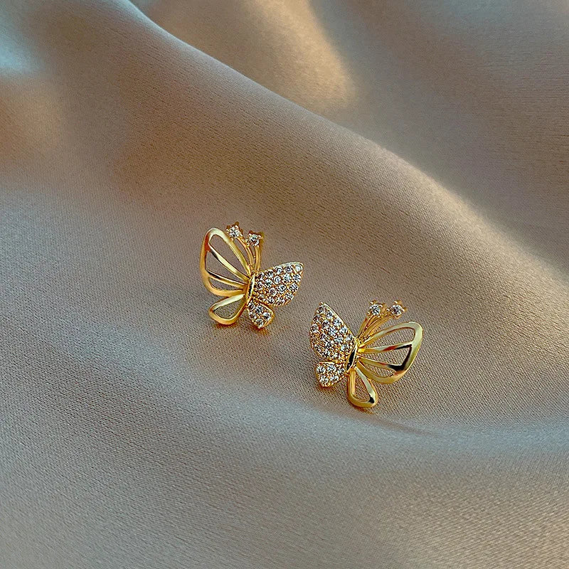 Elegant Zircon Butterfly Stud Earrings - Image 3
