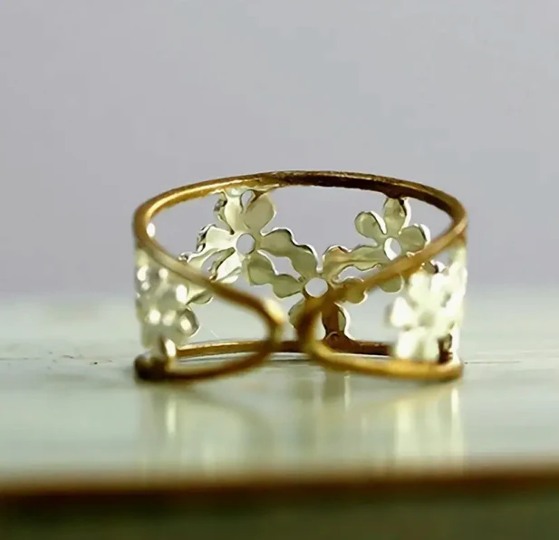 Exquisite Vintage Design Emmaille Blumenring Jewelry - Image 3