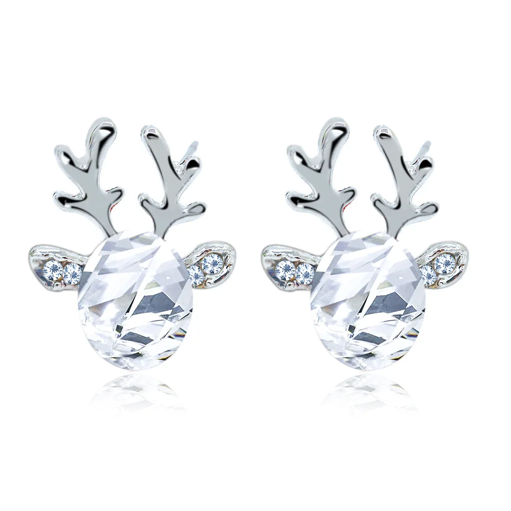Festive Reindeer Crystal Stud Earrings - Image 10