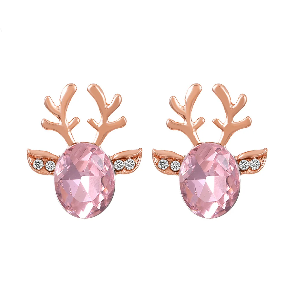 Festive Reindeer Crystal Stud Earrings - Image 14