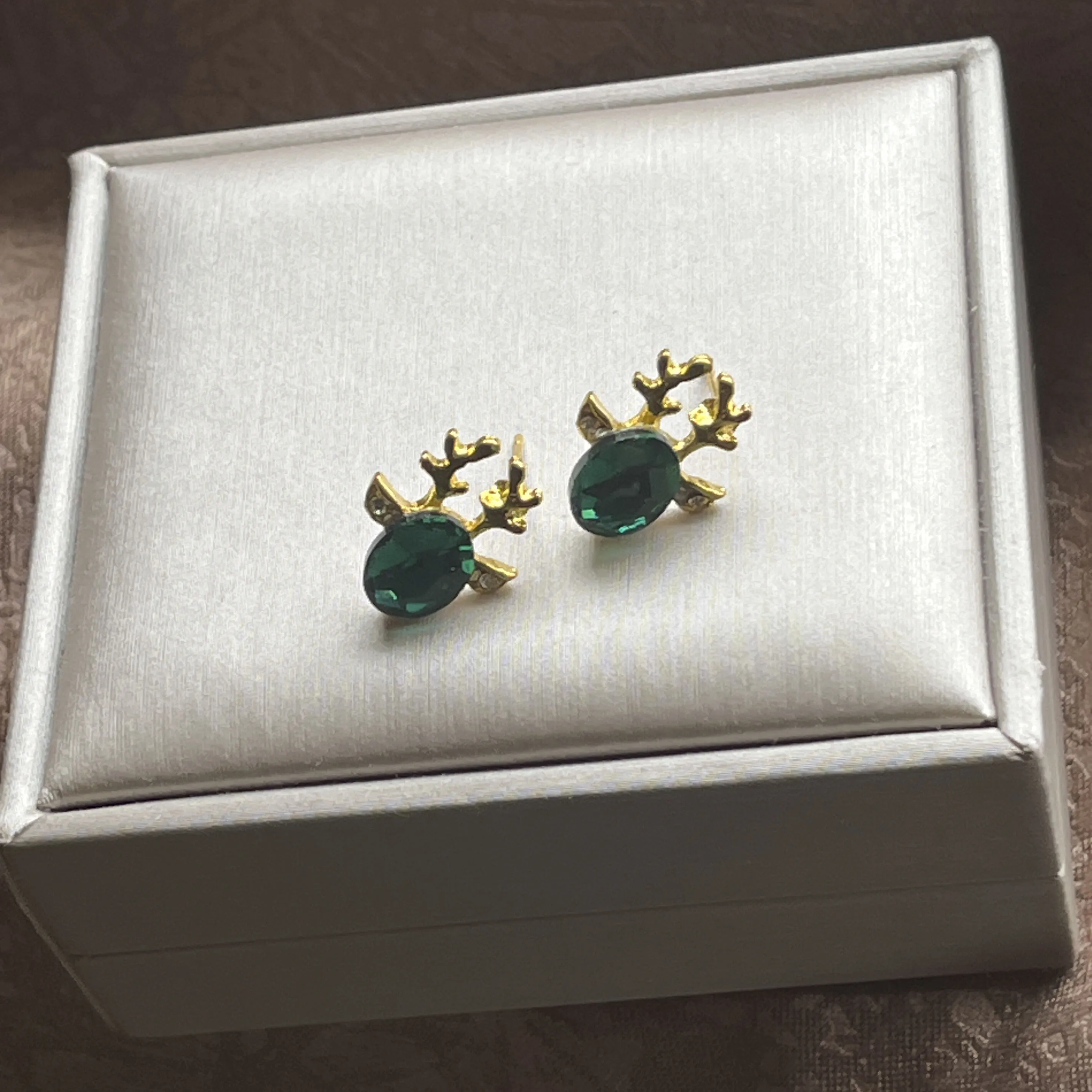 Festive Reindeer Crystal Stud Earrings - Image 5