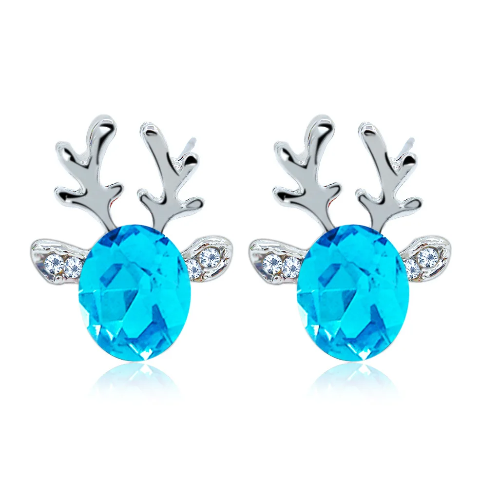 Festive Reindeer Crystal Stud Earrings - Image 7
