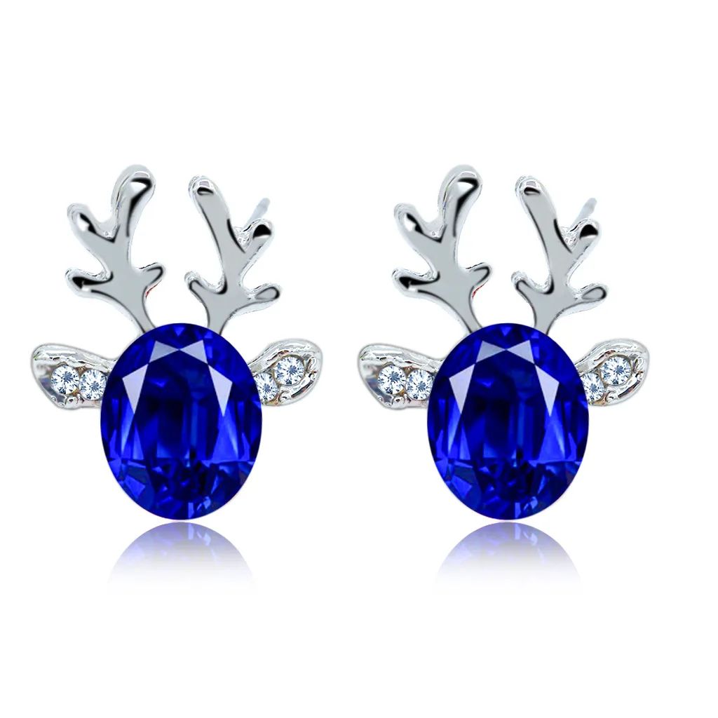Festive Reindeer Crystal Stud Earrings - Image 8