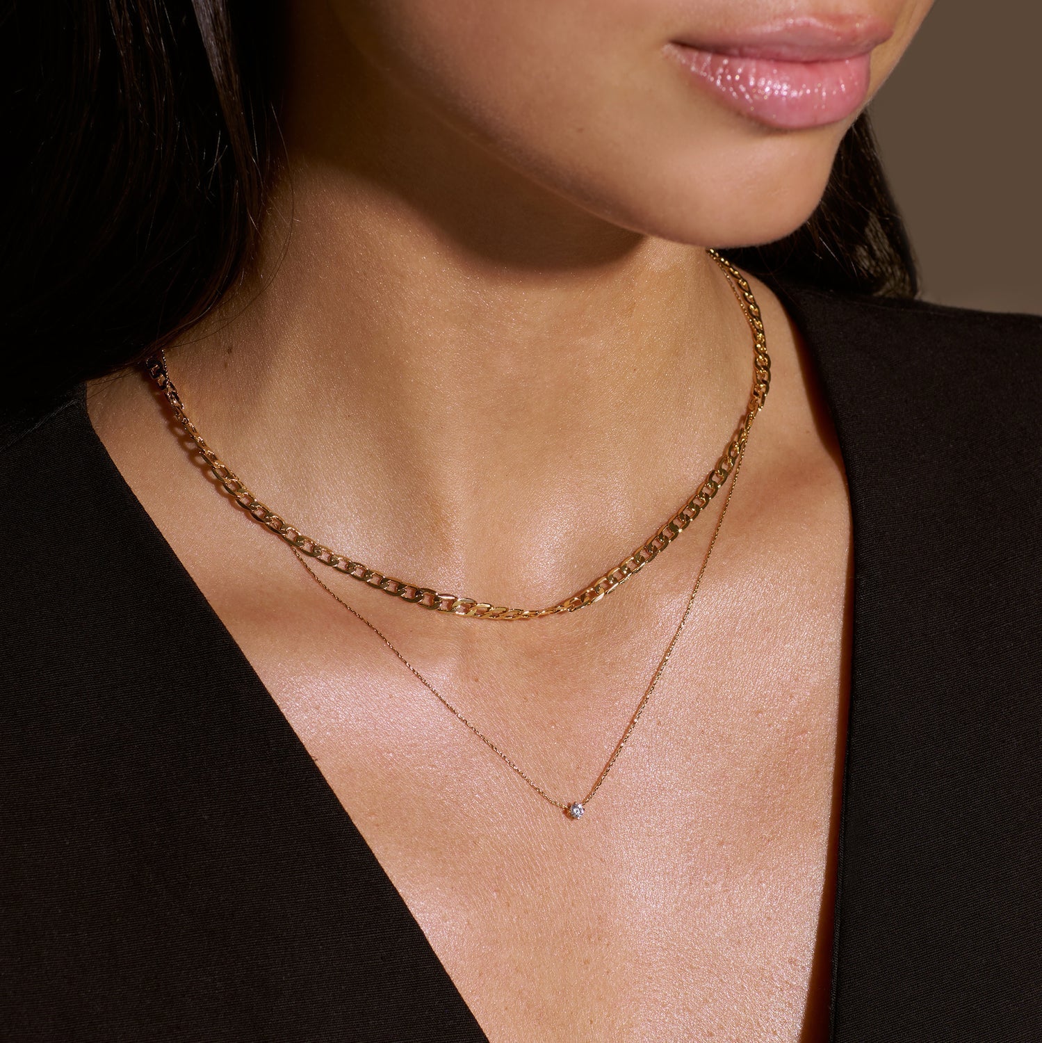 Flat Link Curb Chain Necklace | White Gold - Image 5