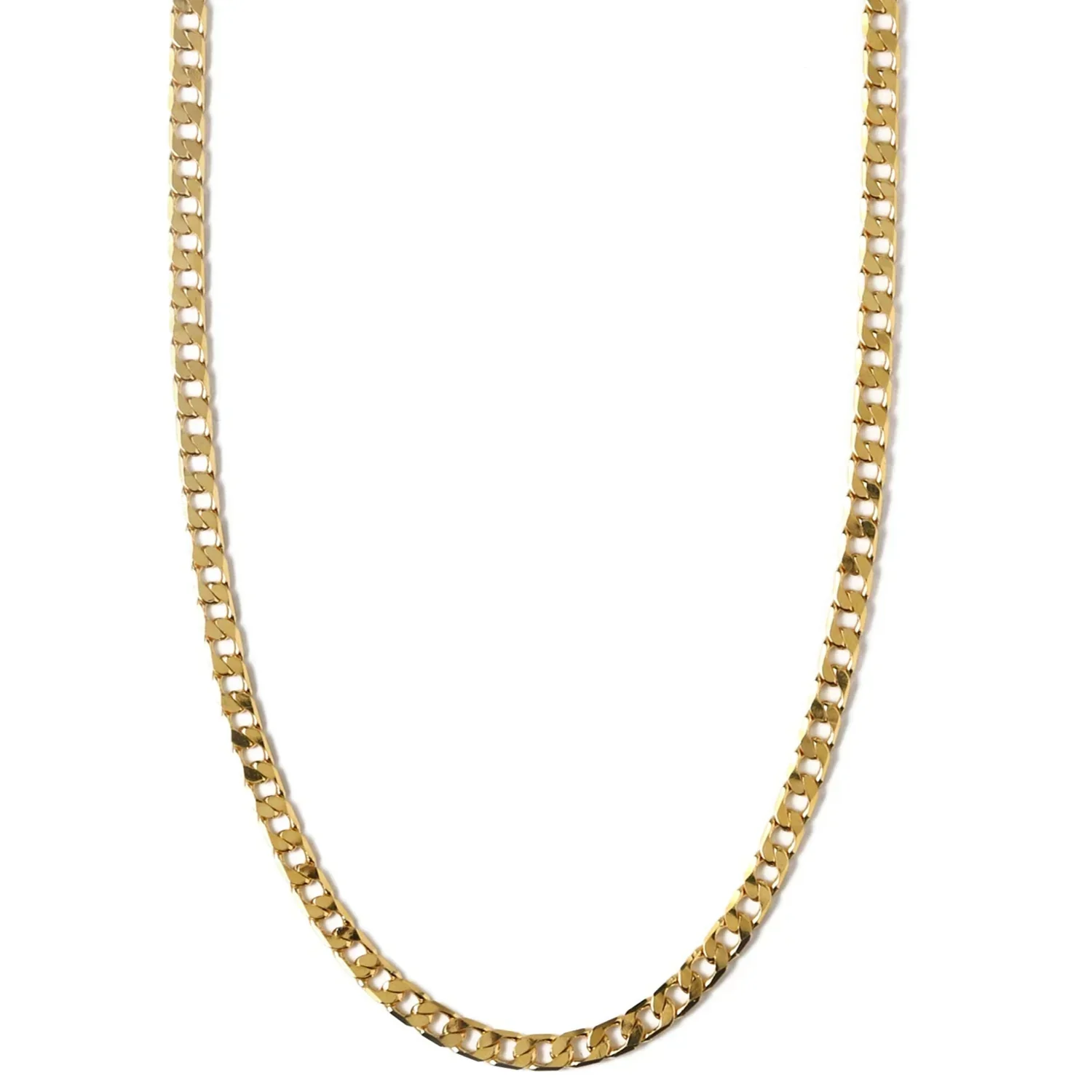 Flat Link Curb Chain Necklace | White Gold - Image 7