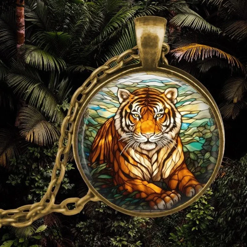 Forest Spirit Animal Glass Pendant Necklace - Image 7