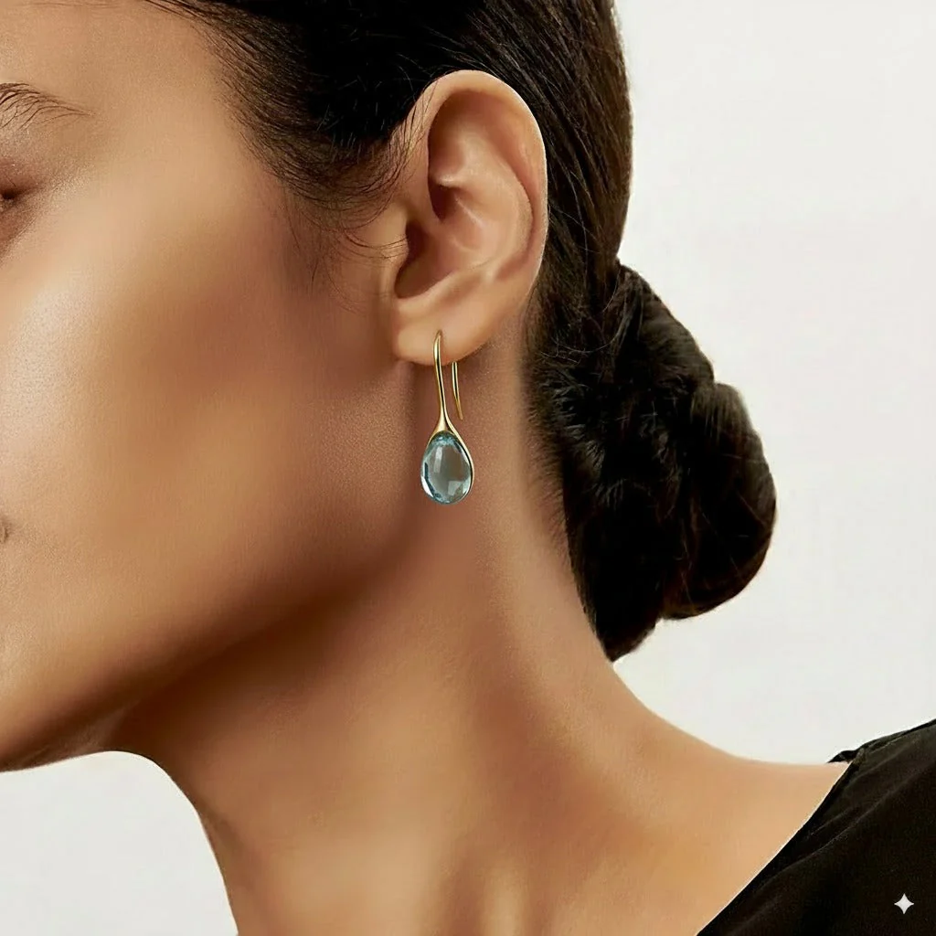 Gold and Silver Crystal Drop Earrings - Image 2