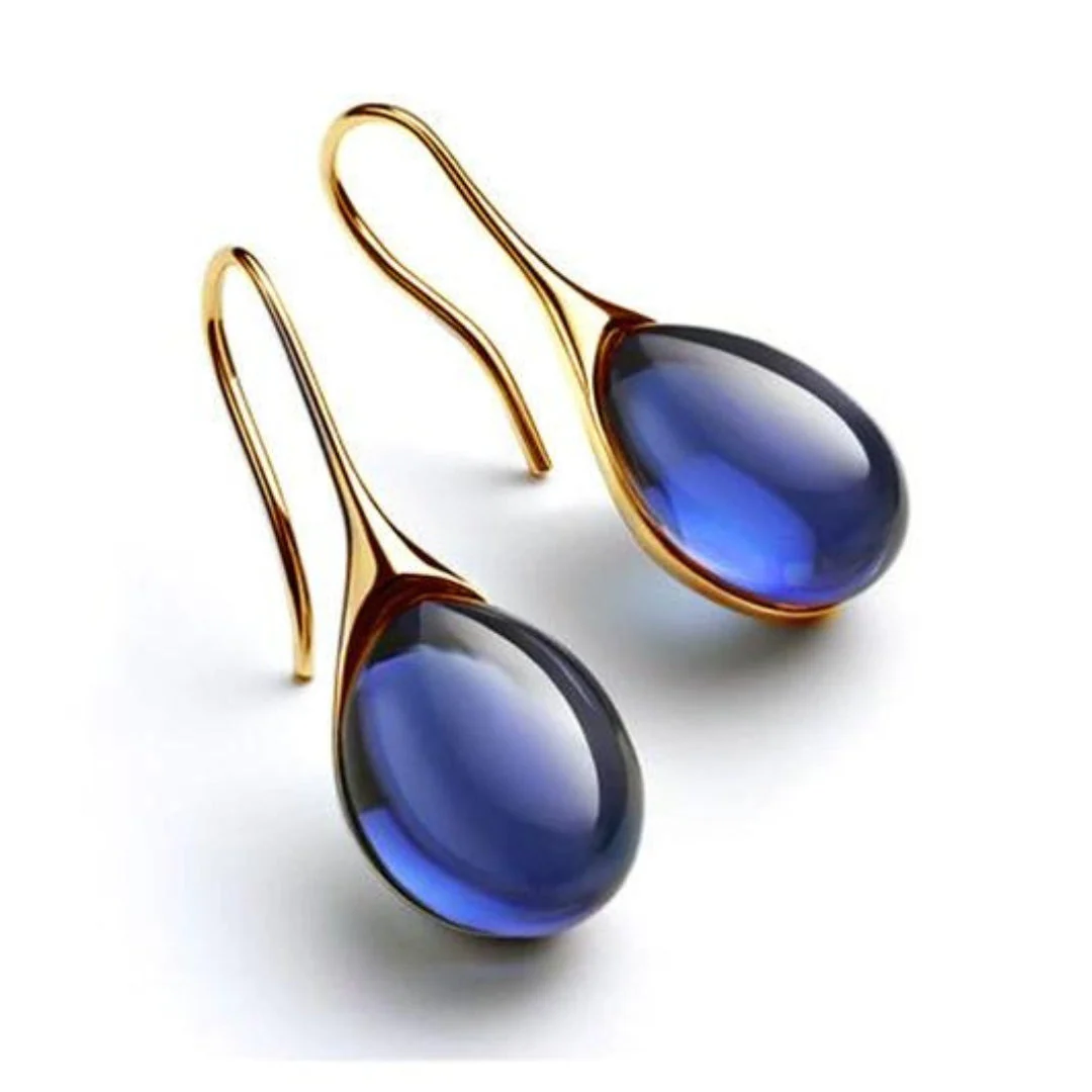 Gold and Silver Crystal Drop Earrings - Image 5