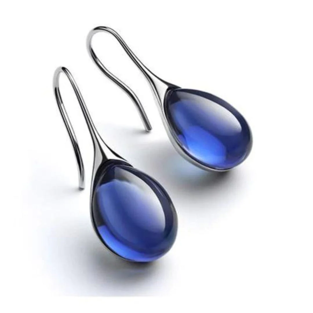 Gold and Silver Crystal Drop Earrings - Image 6