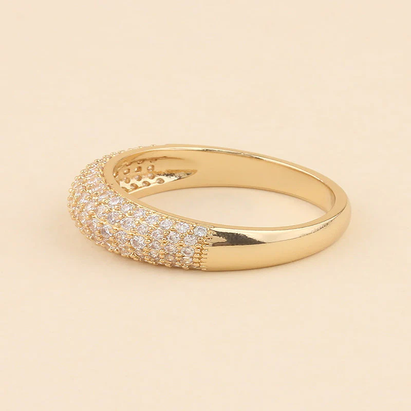 Gold Crystal Dome Ring