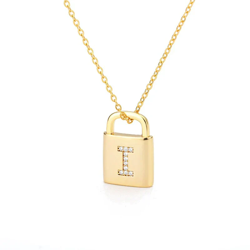 Golden Initial Lock Necklace - Image 4