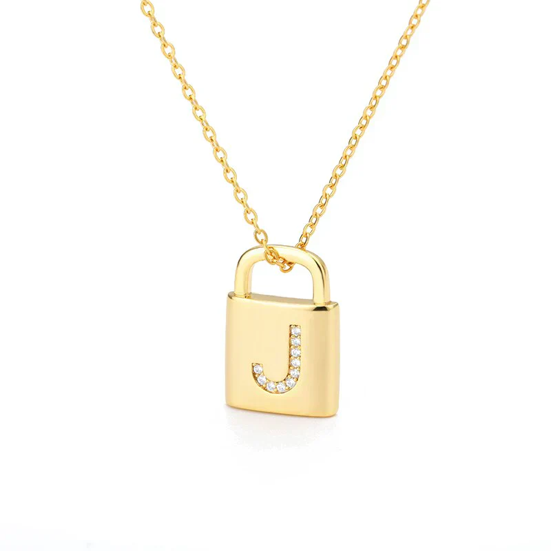 Golden Initial Lock Necklace - Image 5