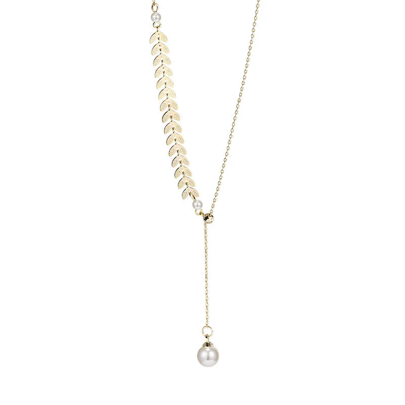 Golden Tranquility Pearl Necklace - Image 3