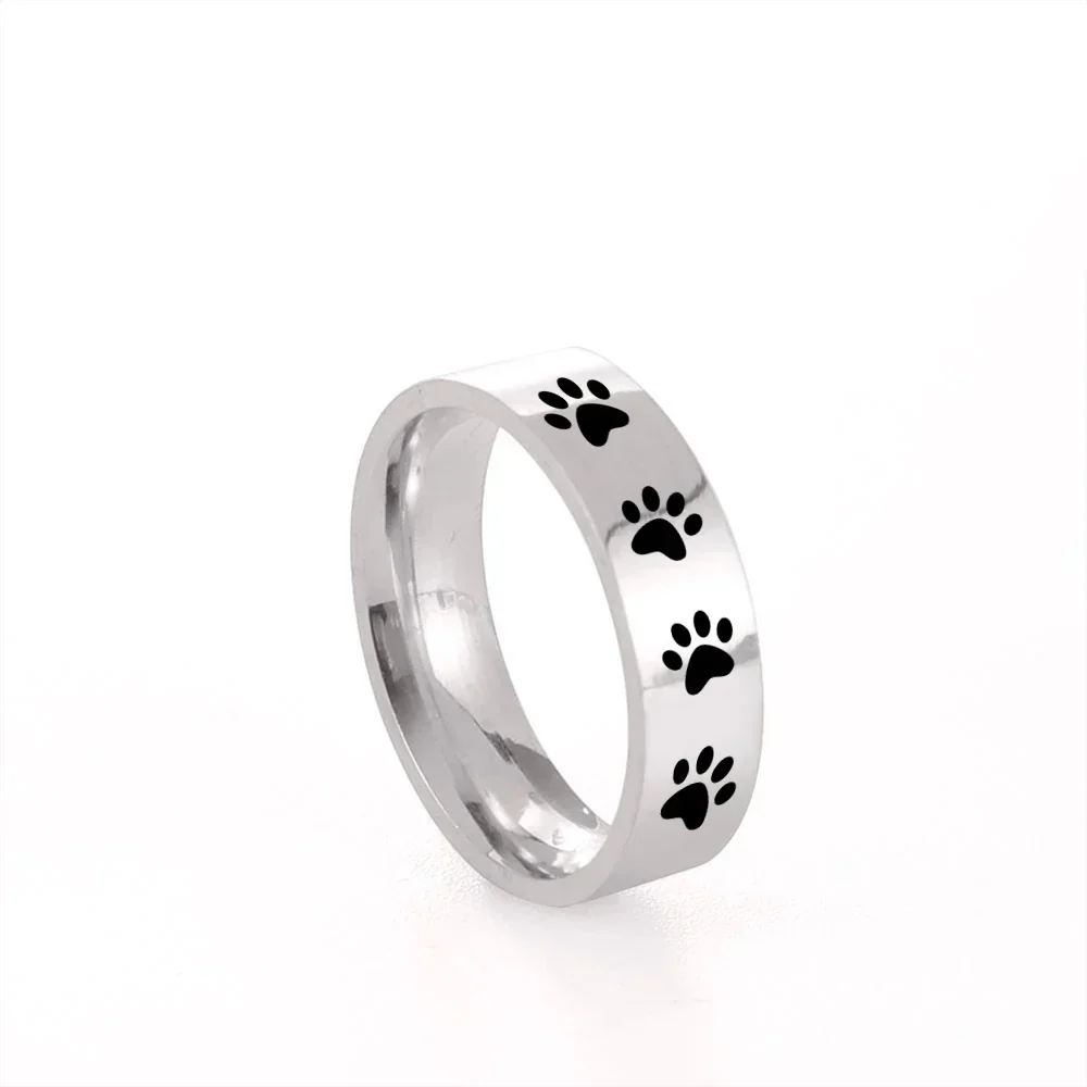 Handcrafted Paw Print Ring in Stainless Steel - Image 6