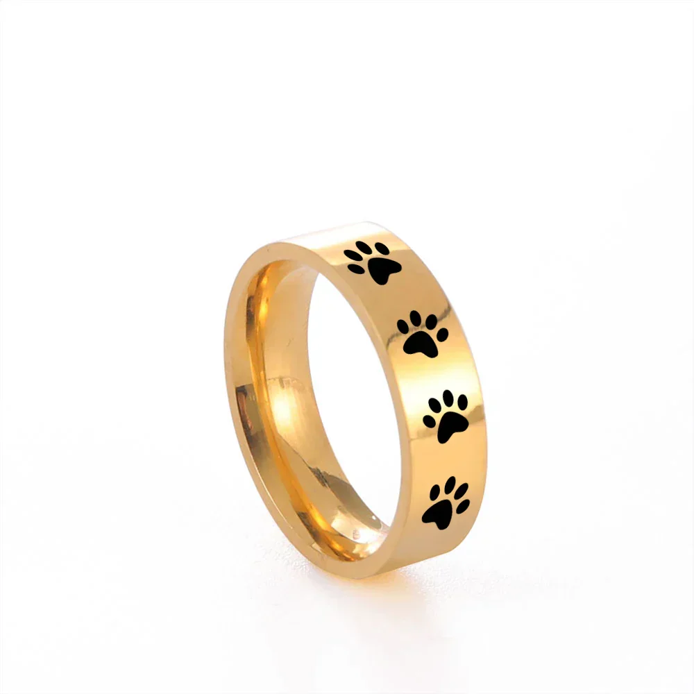 Handcrafted Paw Print Ring in Stainless Steel - Image 7