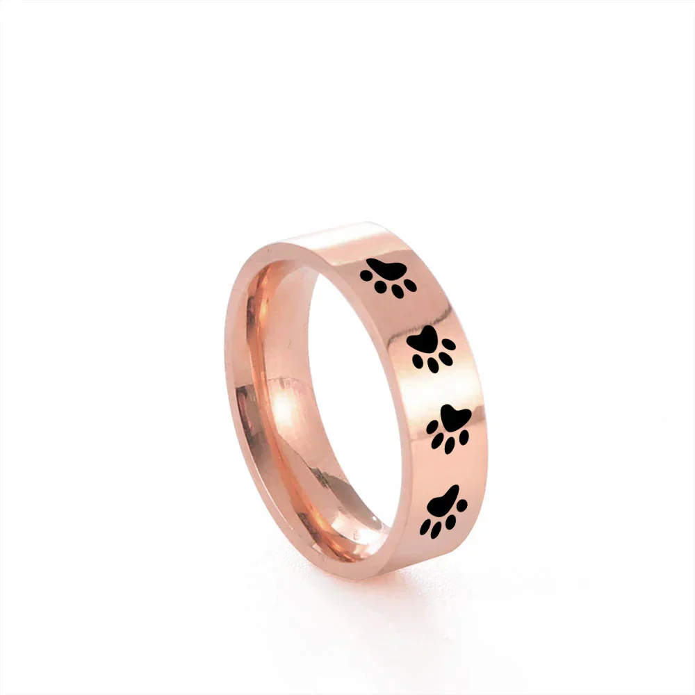 Handcrafted Paw Print Ring in Stainless Steel - Image 8