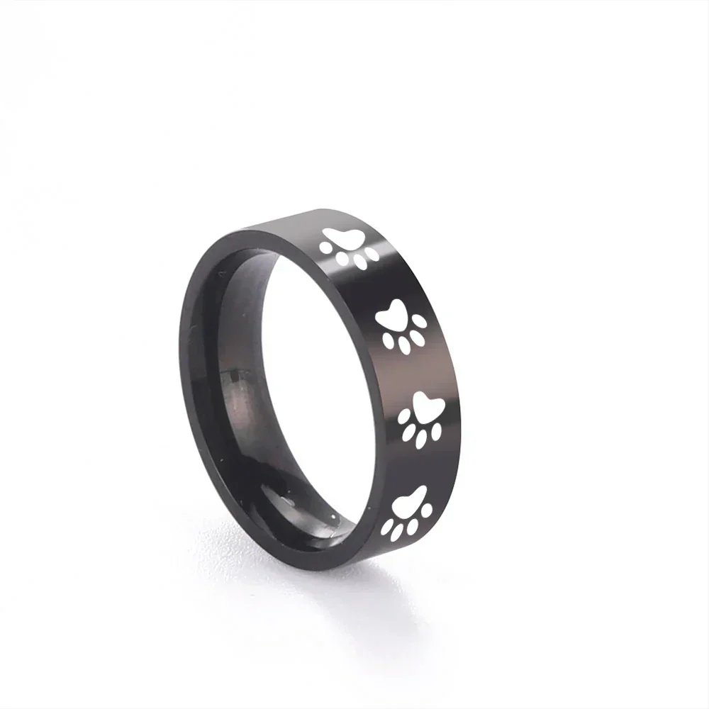 Handcrafted Paw Print Ring in Stainless Steel - Image 9