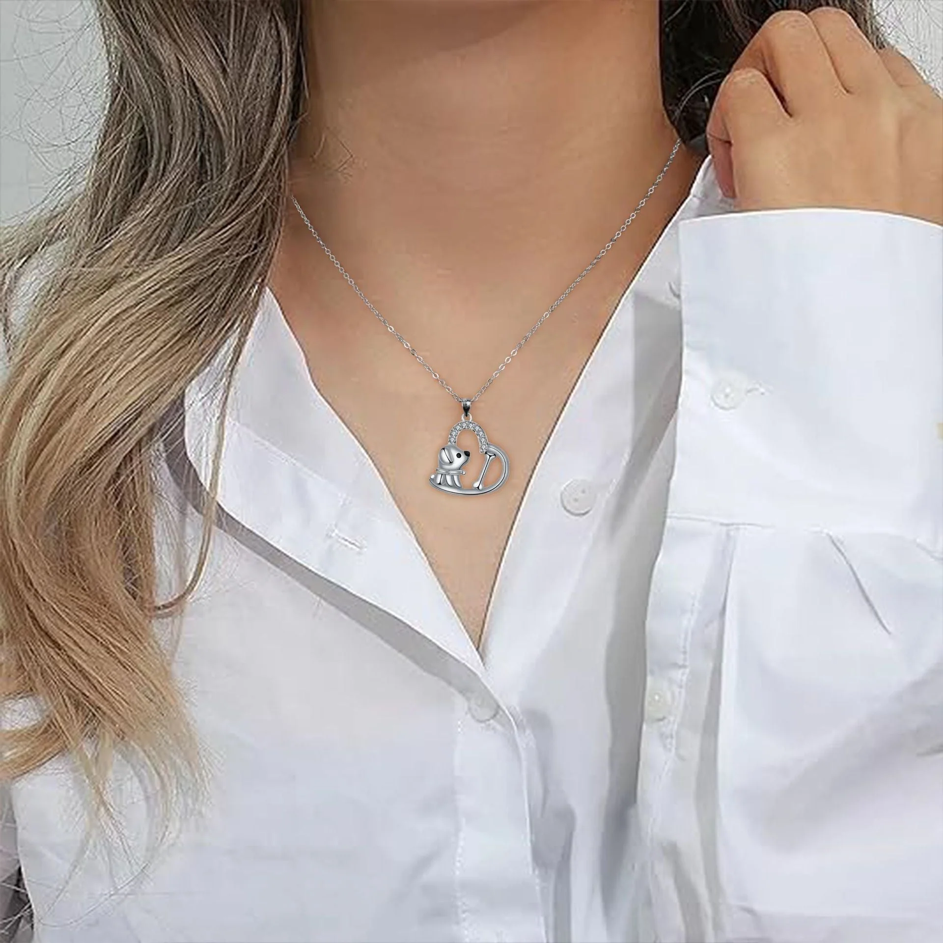 Heart Pendant Dog Necklace - Image 2