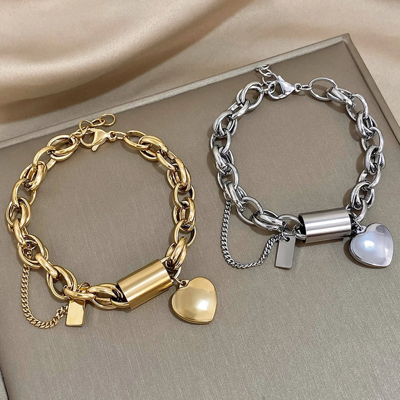 Heartened Chunky Bracelet | White Gold - Image 2