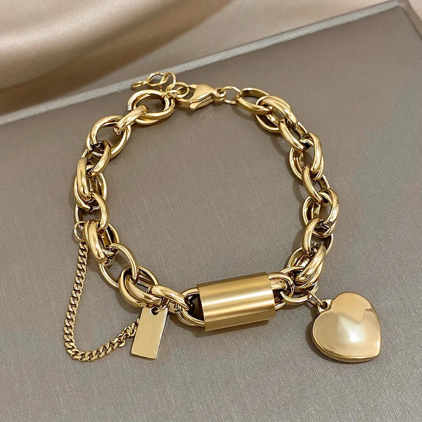 Heartened Chunky Bracelet | White Gold - Image 9