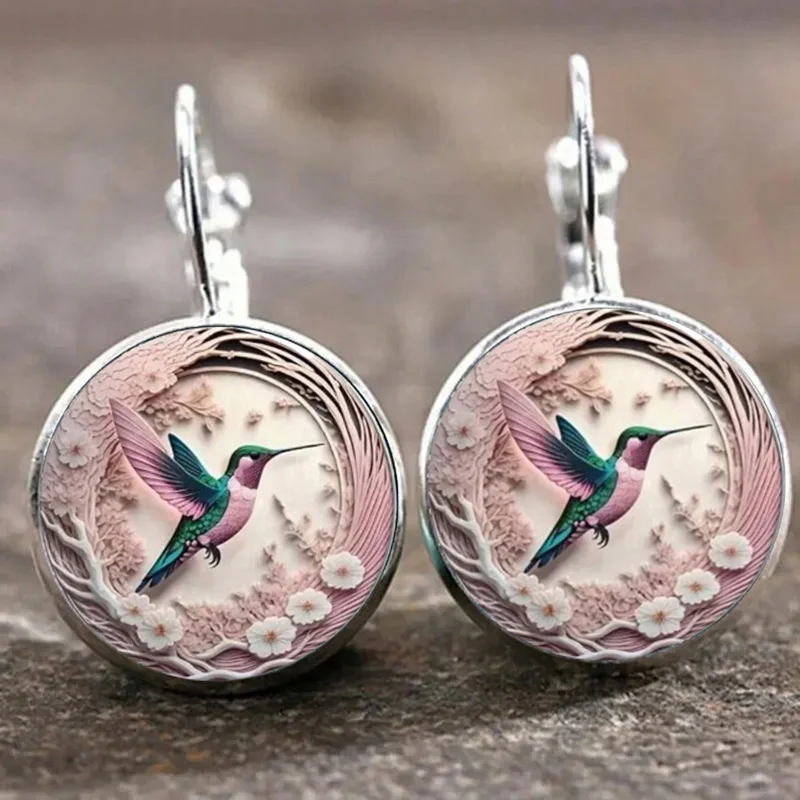 Hummingbird Glass Dome Pendant Necklace - Image 6