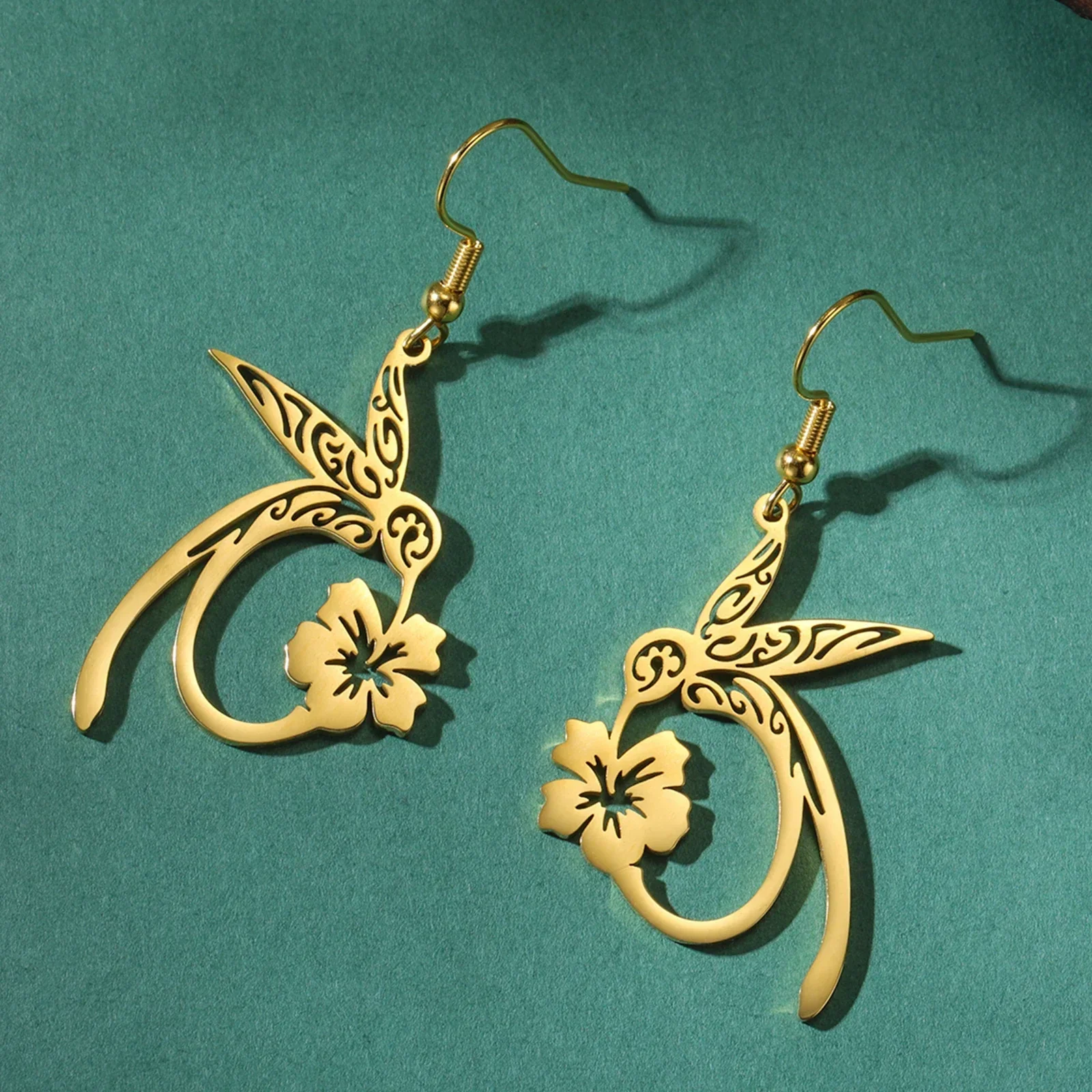 Hummingbird Spirit Stainless Steel Earrings - Image 2