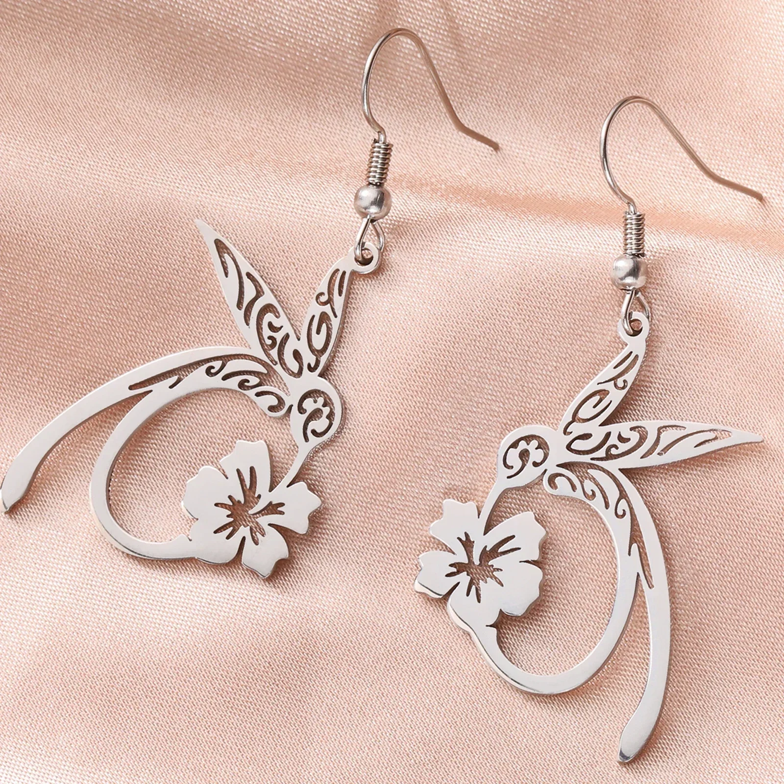 Hummingbird Spirit Stainless Steel Earrings - Image 3