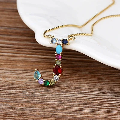 Initial and Gemstone 18K Gold Necklace - Image 10