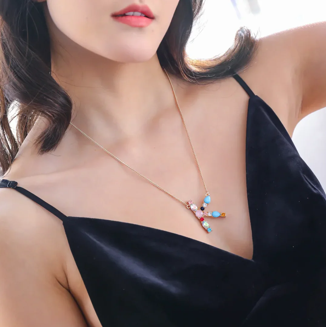 Initial and Gemstone 18K Gold Necklace - Image 12