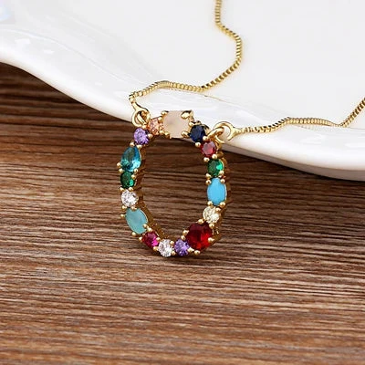 Initial and Gemstone 18K Gold Necklace - Image 15