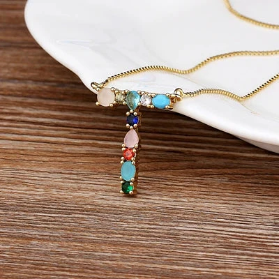 Initial and Gemstone 18K Gold Necklace - Image 19