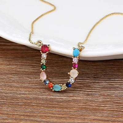 Initial and Gemstone 18K Gold Necklace - Image 20