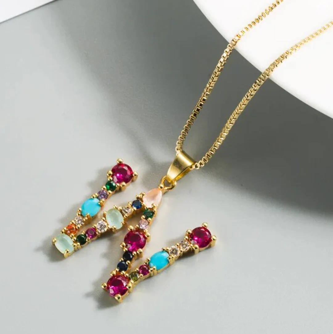 Initial and Gemstone 18K Gold Necklace - Image 22