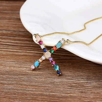 Initial and Gemstone 18K Gold Necklace - Image 24