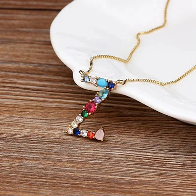 Initial and Gemstone 18K Gold Necklace - Image 26