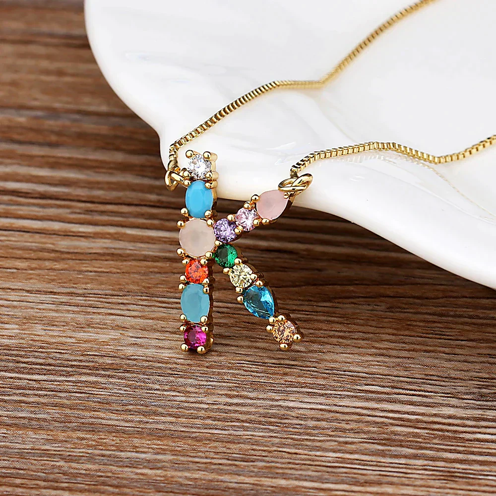Initial and Gemstone 18K Gold Necklace - Image 28