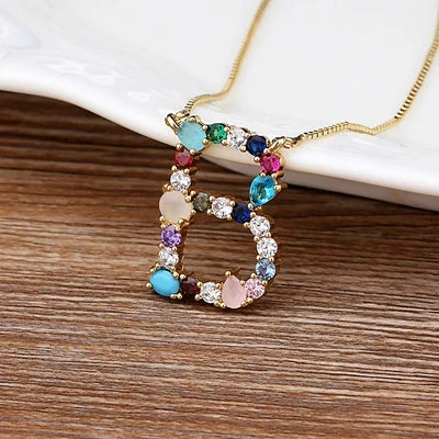 Initial and Gemstone 18K Gold Necklace - Image 31