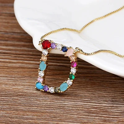 Initial and Gemstone 18K Gold Necklace - Image 4