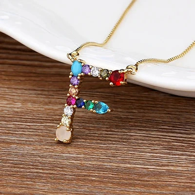 Initial and Gemstone 18K Gold Necklace - Image 6