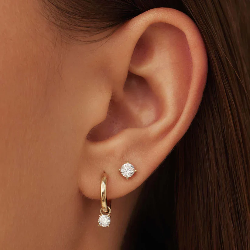 Larmes de Lune Stone Stud Earrings | Gold - Image 3