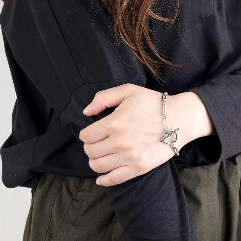 Link T-Bar Bracelet | White Gold - Image 2