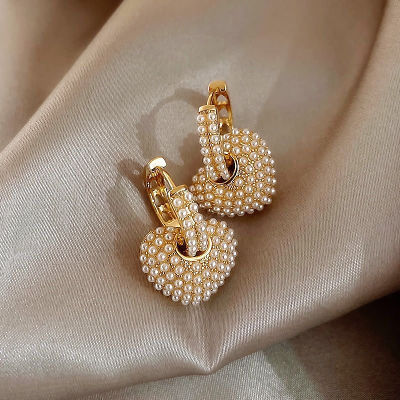 Love Pearls Gold Earrings - Image 2