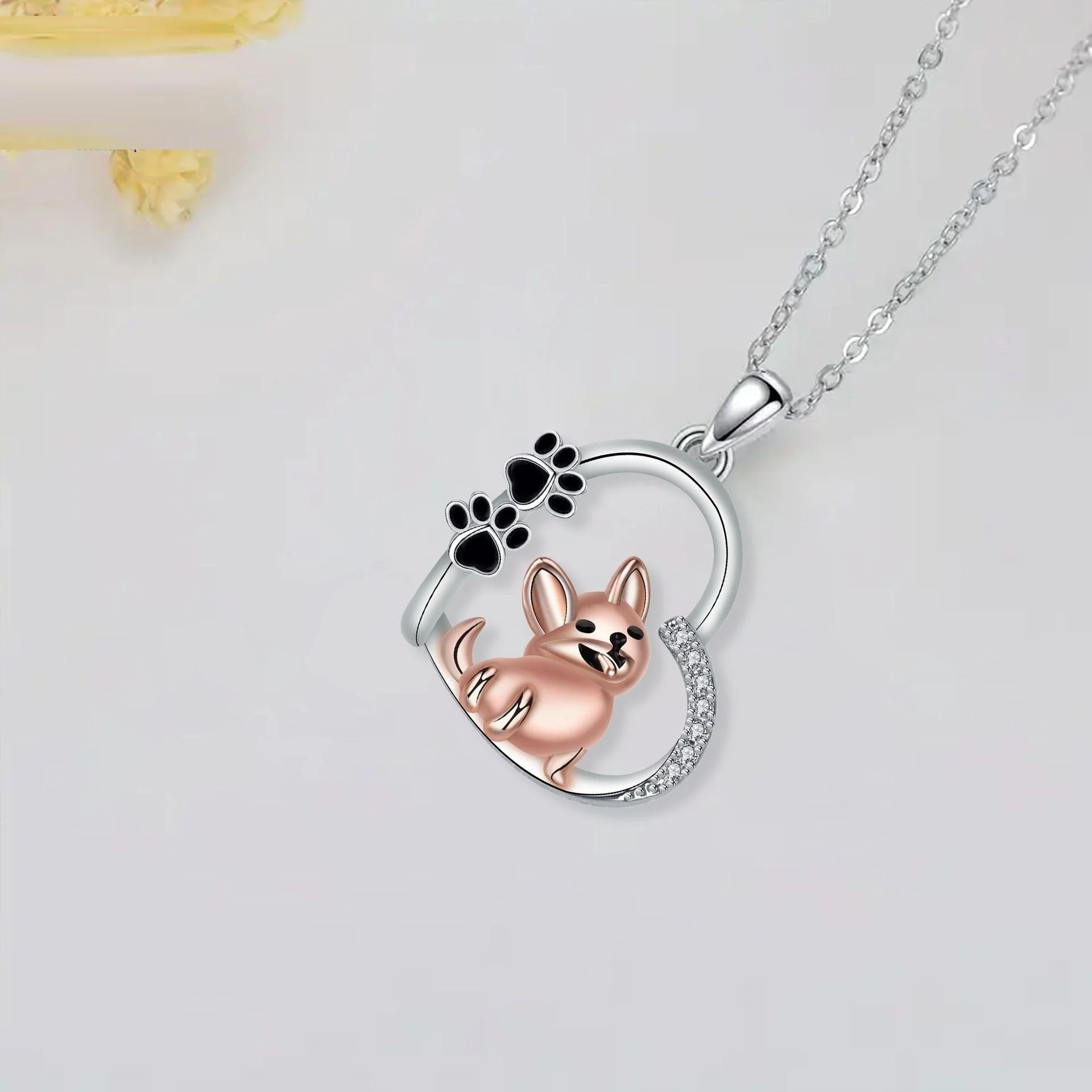Lovely Heart-shaped Dog Pendant Necklace - Image 3
