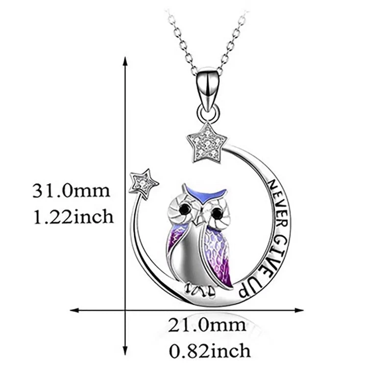 Lunar Owl Necklace - Never Give Up - Image 2
