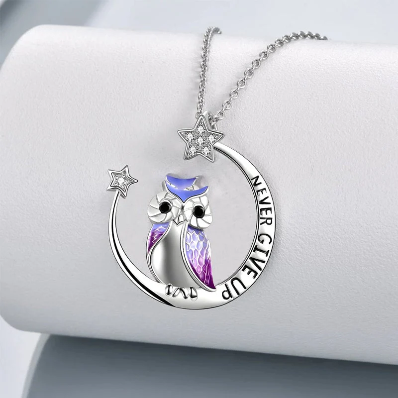 Lunar Owl Necklace - Never Give Up - Image 4