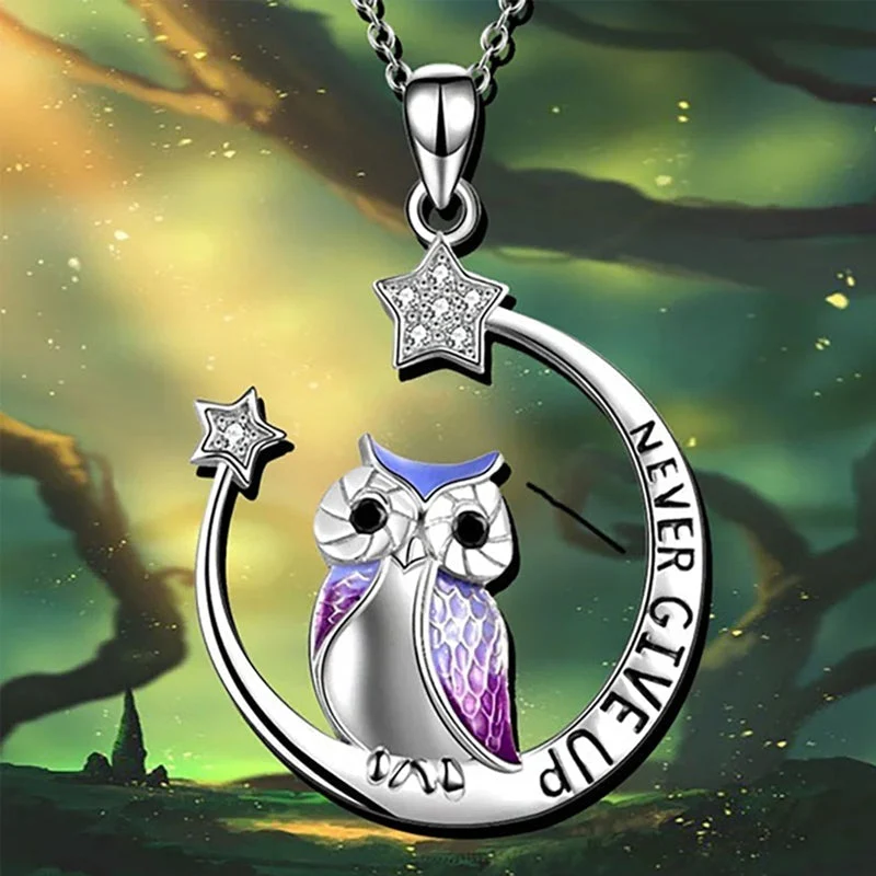 Lunar Owl Necklace - Never Give Up - Image 7